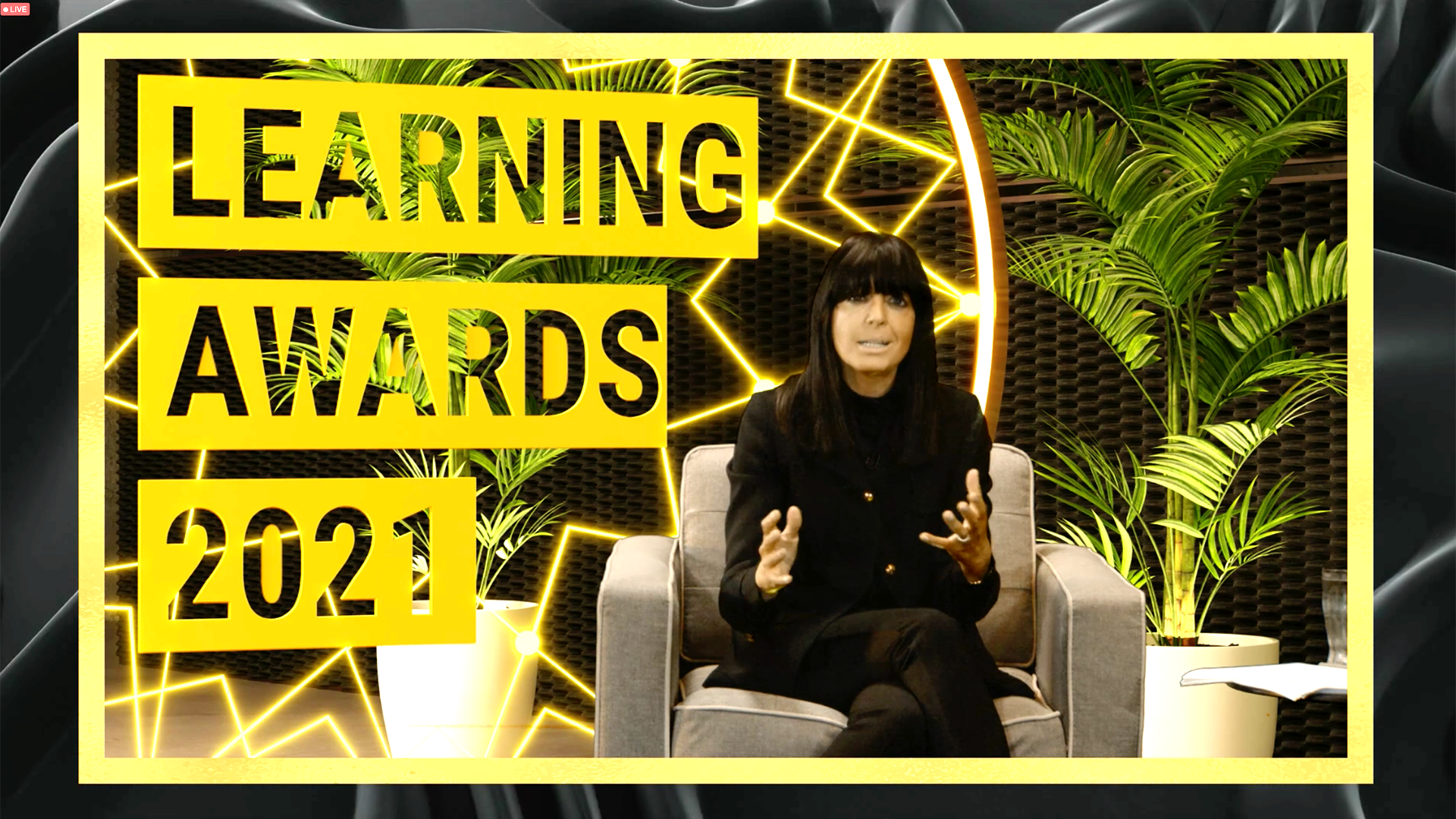 Claudia Winkleman presenting the Learning Awards 2021